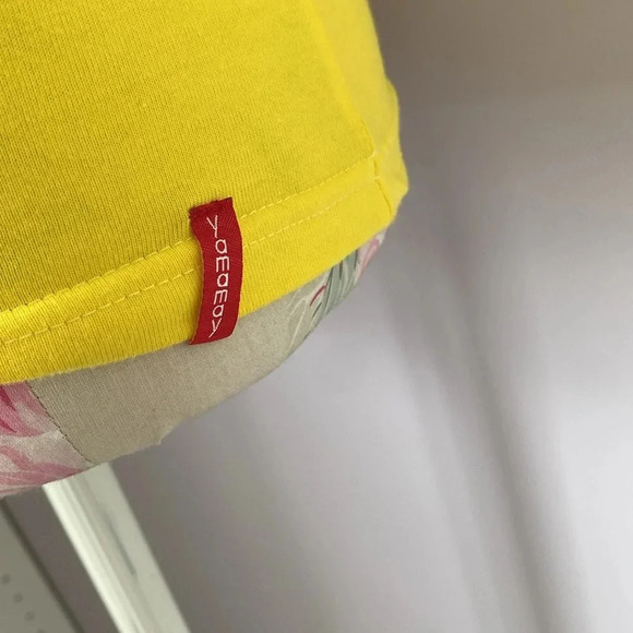 Yamamay short sleeve yellow summer time shirt size L - Picture 5 of 9